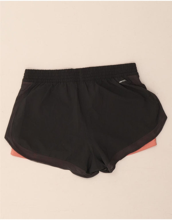 Adidas Damen Climalite Sport Shorts UK 8/10 Small Schwarz Colourblock