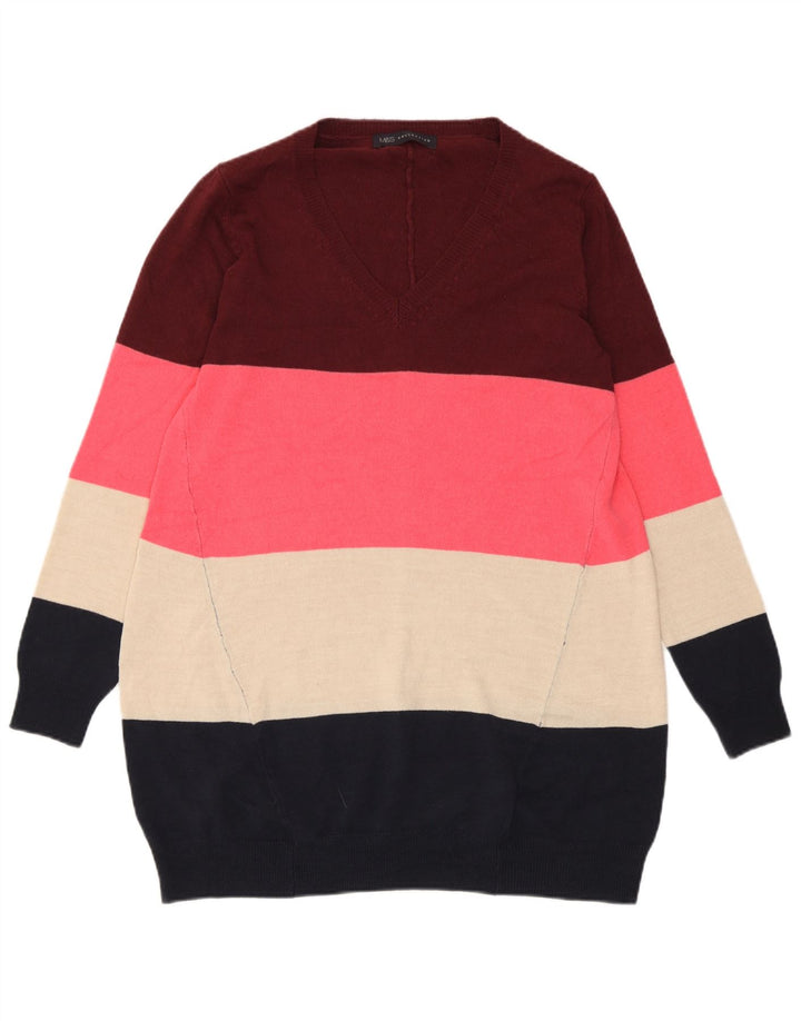 Marks & Spencer Damen-Pullover mit V-Ausschnitt, Gr. 6, XS, mehrfarbig