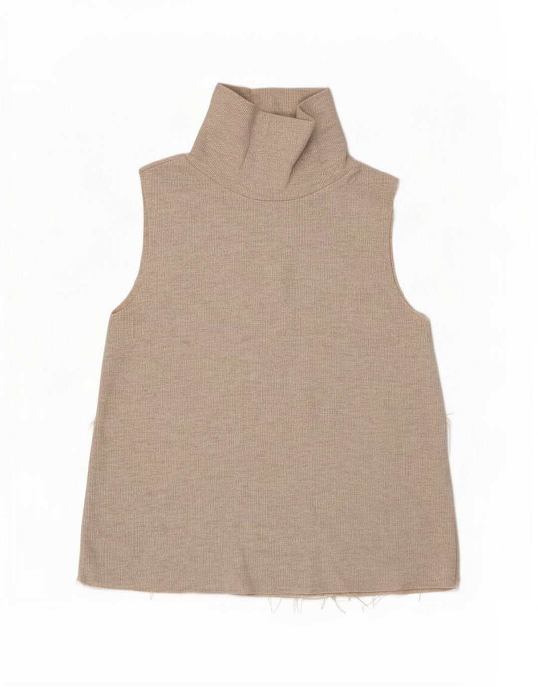 Zara Damen Weste Top UK 12 Medium Beige Polyester
