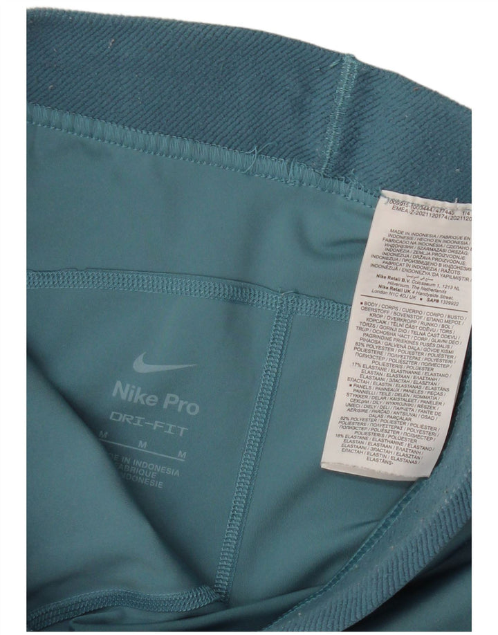 Nike Womens Dri Fit Graphic Leggings UK 12 Medium Türkis Polyester