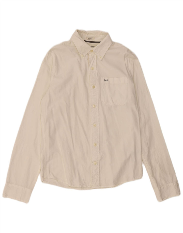 Abercrombie & Fitch Herren-Muskelhemd, Größe L, aus weißer Baumwolle
