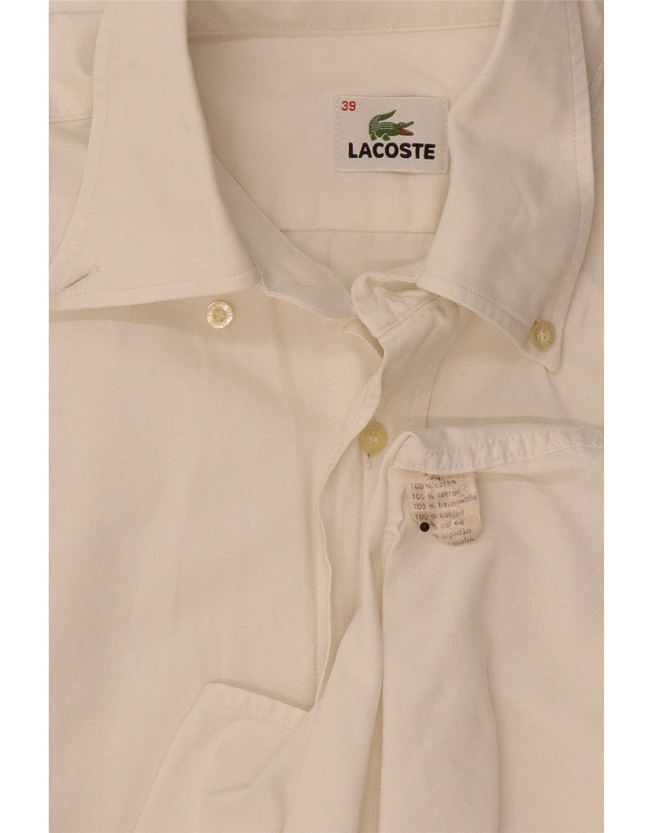 Lacoste Herren Kurzarmhemd Größe 39 Mittelweiße Baumwolle