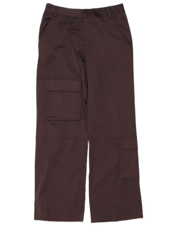 Zara Damen-Cargohose mit weitem Bein, mittelgroß, W28, L32, braun, Polyester