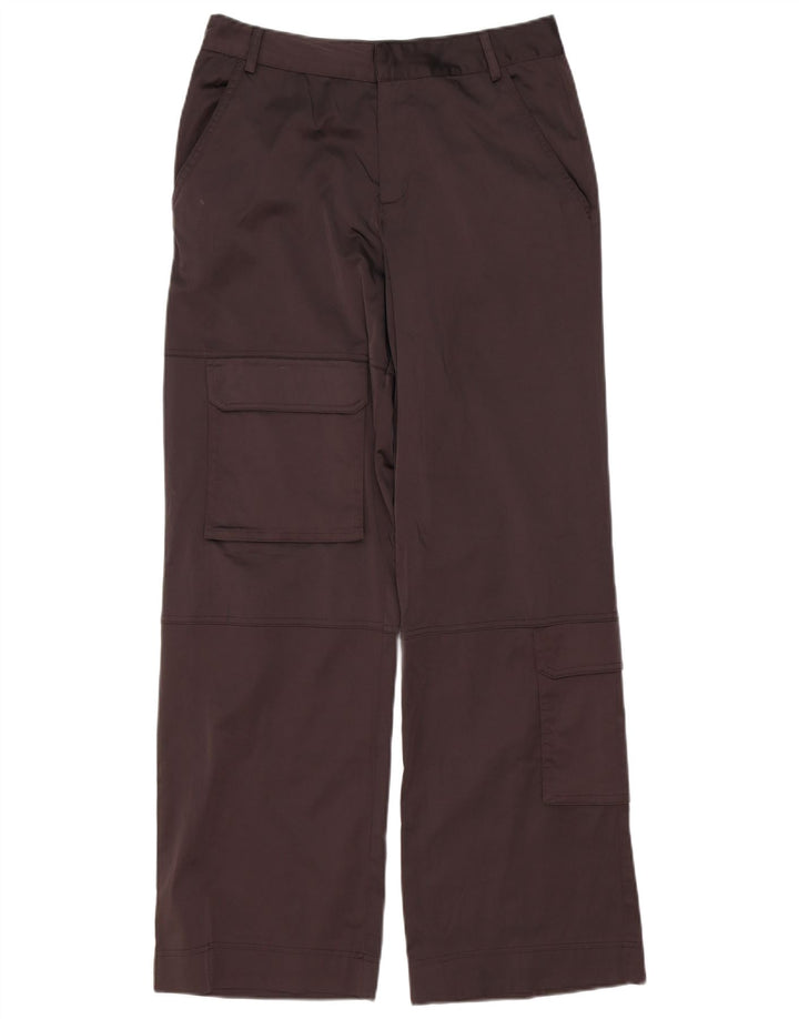 Zara Damen-Cargohose mit weitem Bein, mittelgroß, W28, L32, braun, Polyester