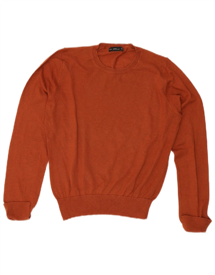 ZARA Damen-Pullover mit Rundhalsausschnitt, Größe 44, Orange
