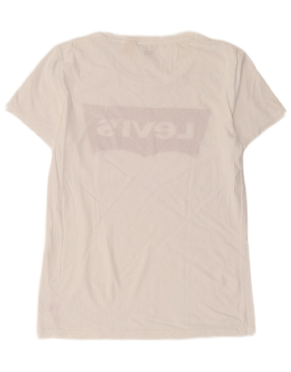 Levi's Damen Grafik-T-Shirt-Oberteil UK 6 XS Weiß