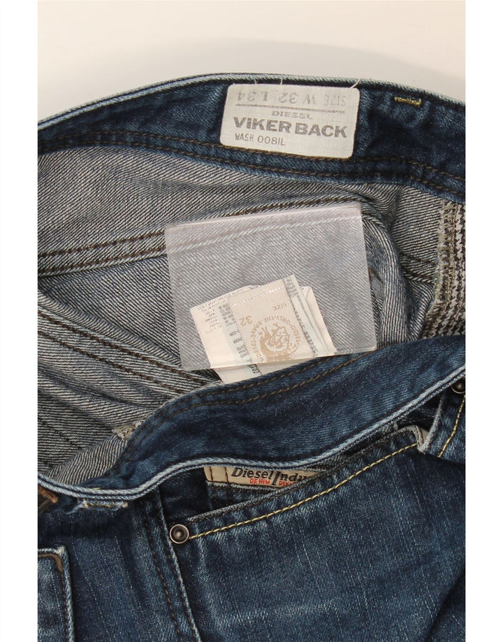Diesel Damen Viker Back Straight Jeans W32 L30 Blaue Baumwolle