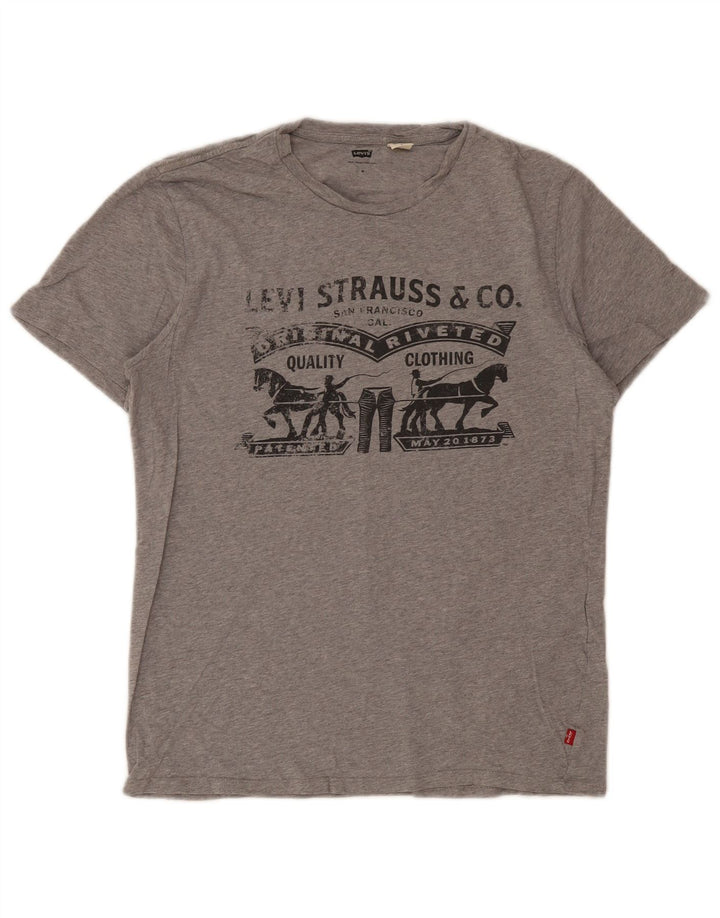 Levi's Herren-T-Shirt mit Grafik, Mittelgrau meliert