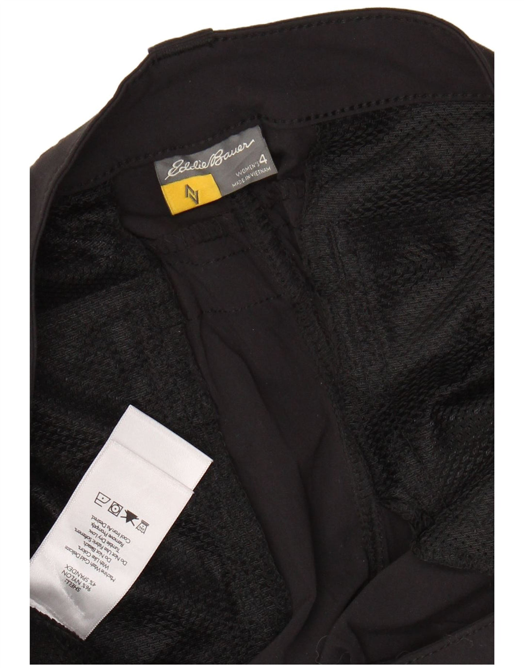 EDDIE BAUER Damen Gerade Cargohose US 4 Small W30 L28 Schwarzes Nylon