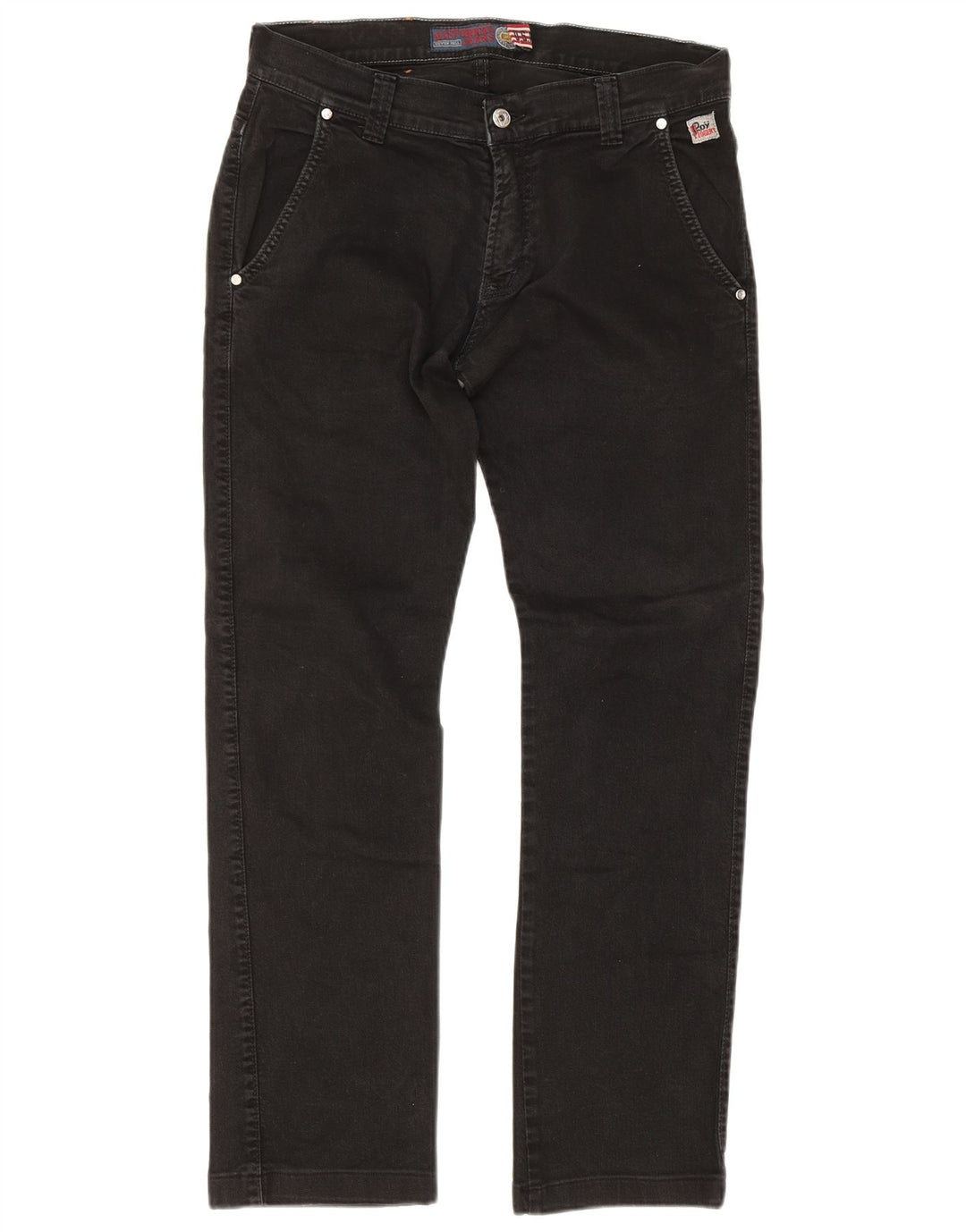 Roy Rogers Herren Straight Jeans W33 L30 Schwarze Baumwolle