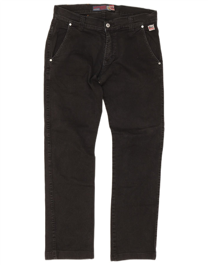 Roy Rogers Herren Straight Jeans W33 L30 Schwarze Baumwolle