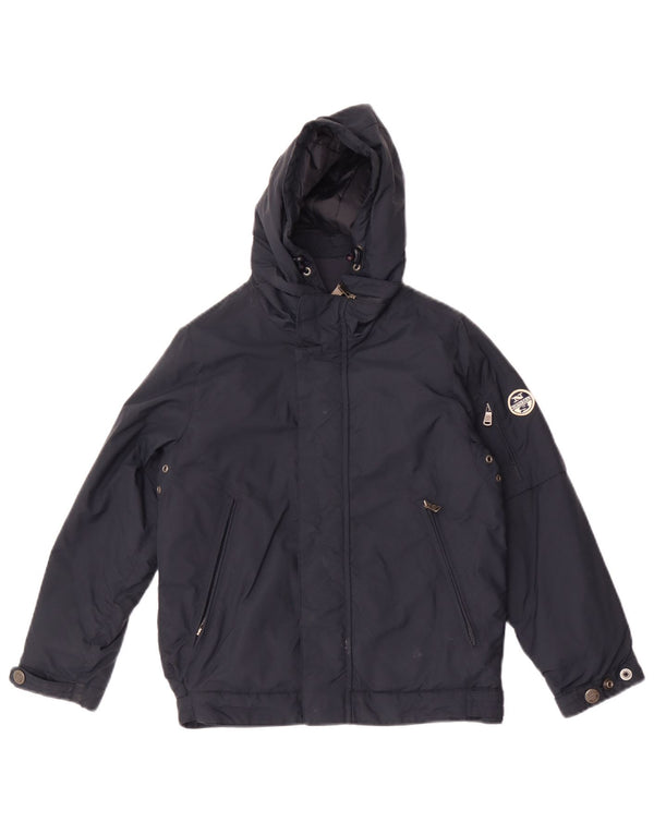 North Sails Wattierte Jacke mit Kapuze für Jungen, 5–6 Jahre, Marineblau, Polyacryl