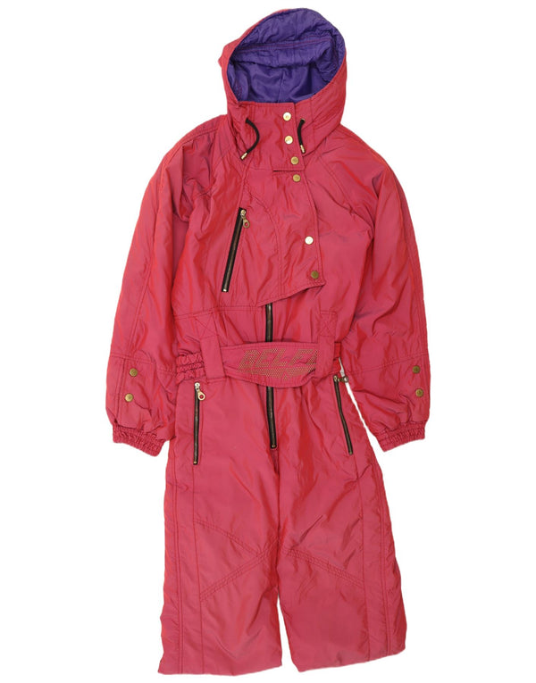 Belfe & Belfe Damen-Skioverall mit grafischer Kapuze, UK 14, Mittelrosa