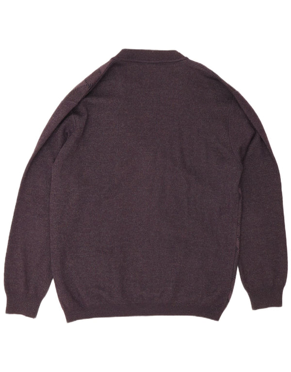 Rodes Herren-Cardigan-Pullover 2XL Lila Argyle/Diamond Wool