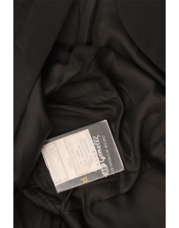 Gemelli Herren-Blazer mit 1 Knopf, UK 42, XL, schwarze Wolle