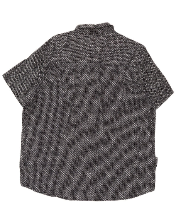 Mountain Warehouse Herren-Kurzarmhemd XL aus marineblauer, geometrischer Baumwolle