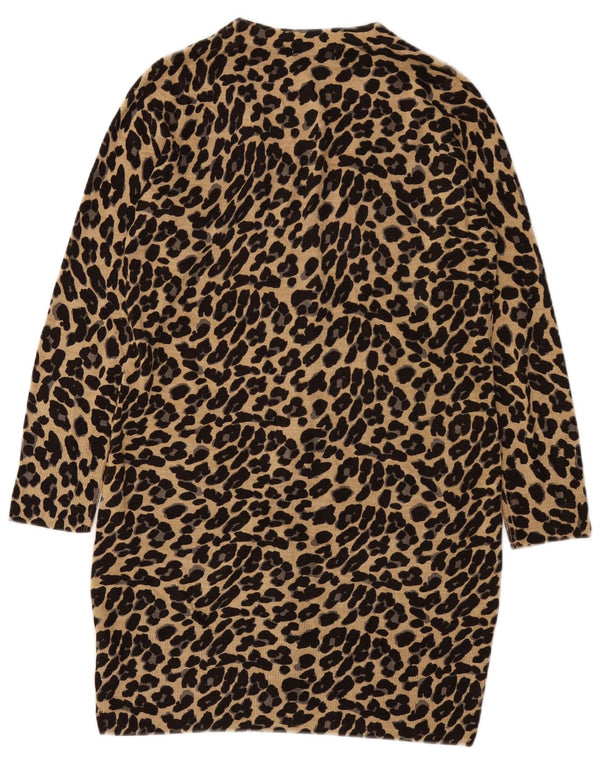 Marks & Spencer Damen-Cardigan-Pullover UK 10 Small Beige Animal Print