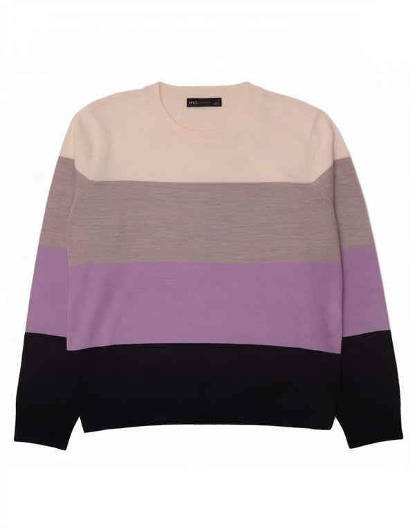Marks & Spencer Damen-Pullover mit U-Boot-Ausschnitt, Gr. 14, Größe M, Mehrfarbig