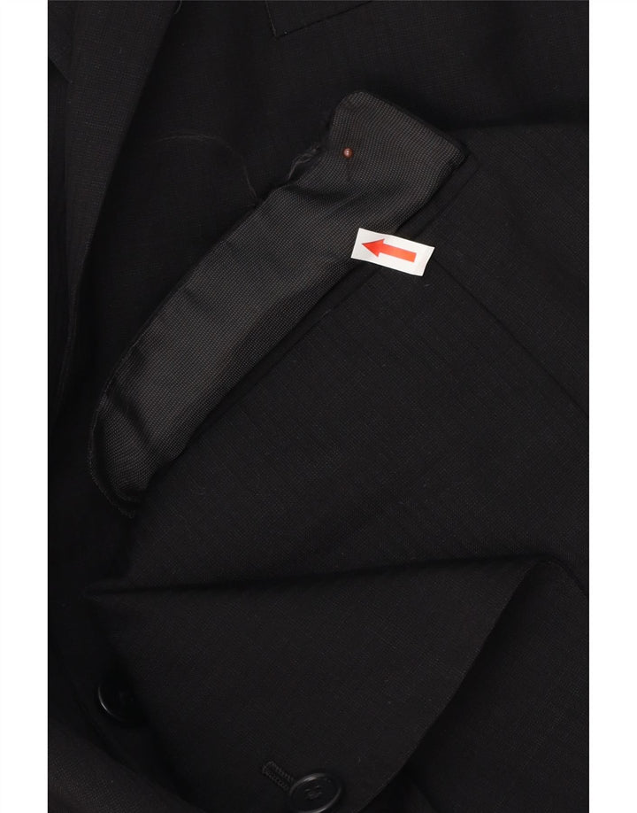 Michael Kors Herren Longline 2-Knopf-Blazerjacke UK 46 3XL Schwarze Wolle