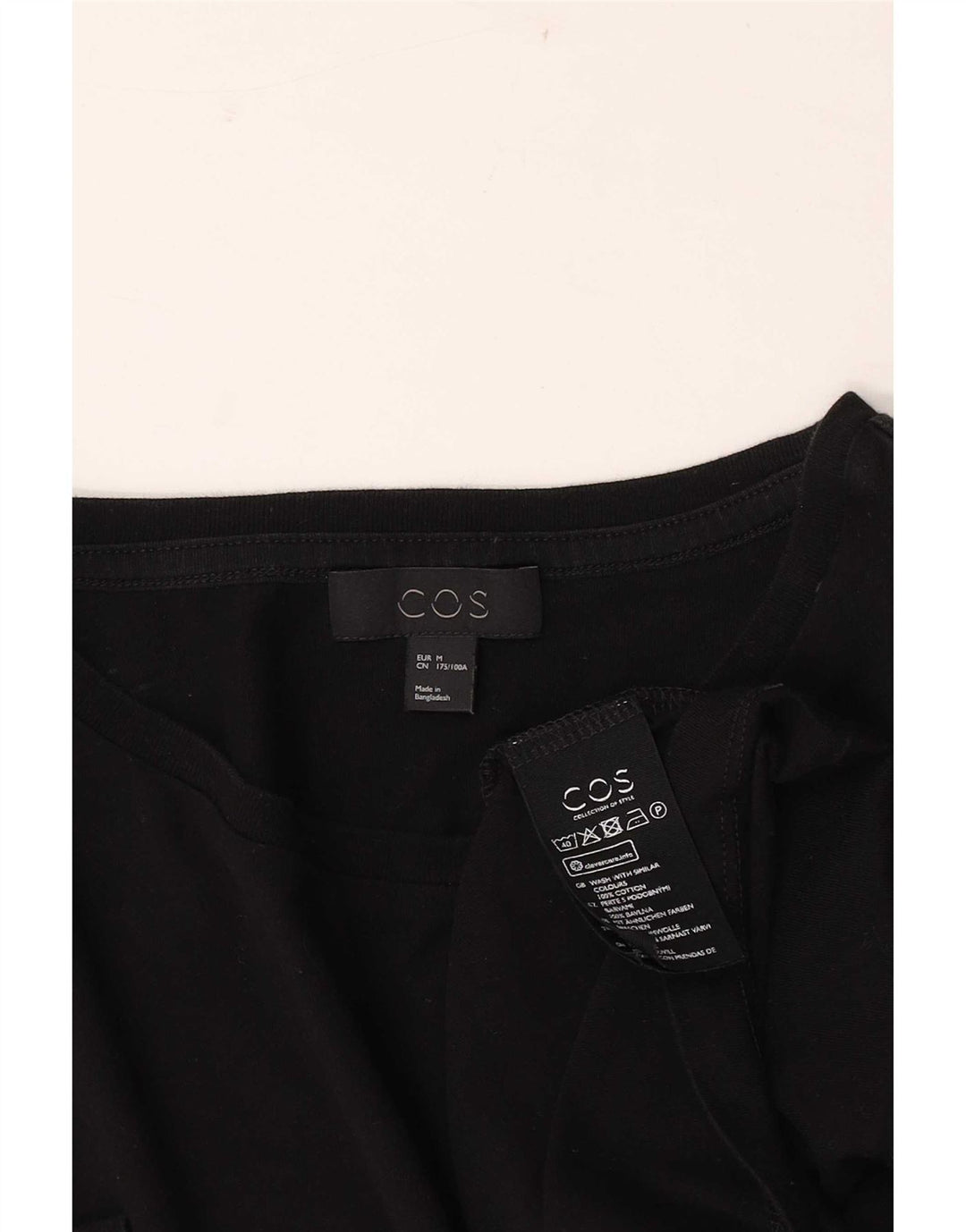 Cos Herren T-Shirt Top Medium Schwarz Baumwolle