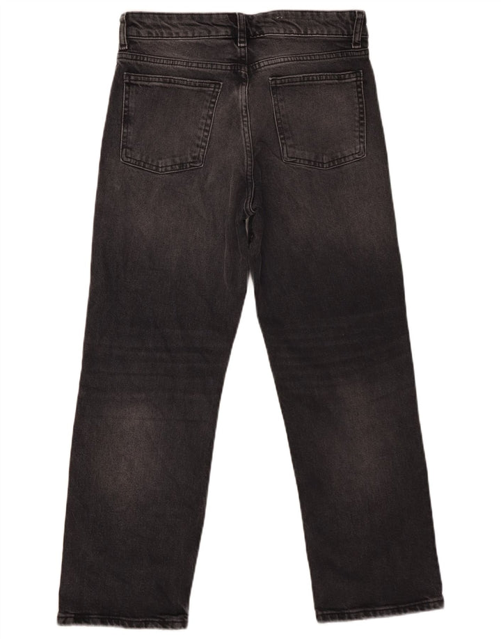ZARA Damen-Jeans, kurz geschnitten, EU 38, Größe S, W28, L25, Grau, Baumwolle