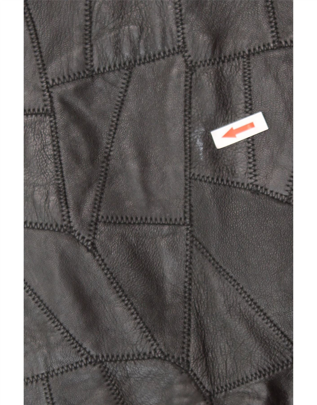Vintage Damen Lederweste 2XL Schwarz Patchwork Biker