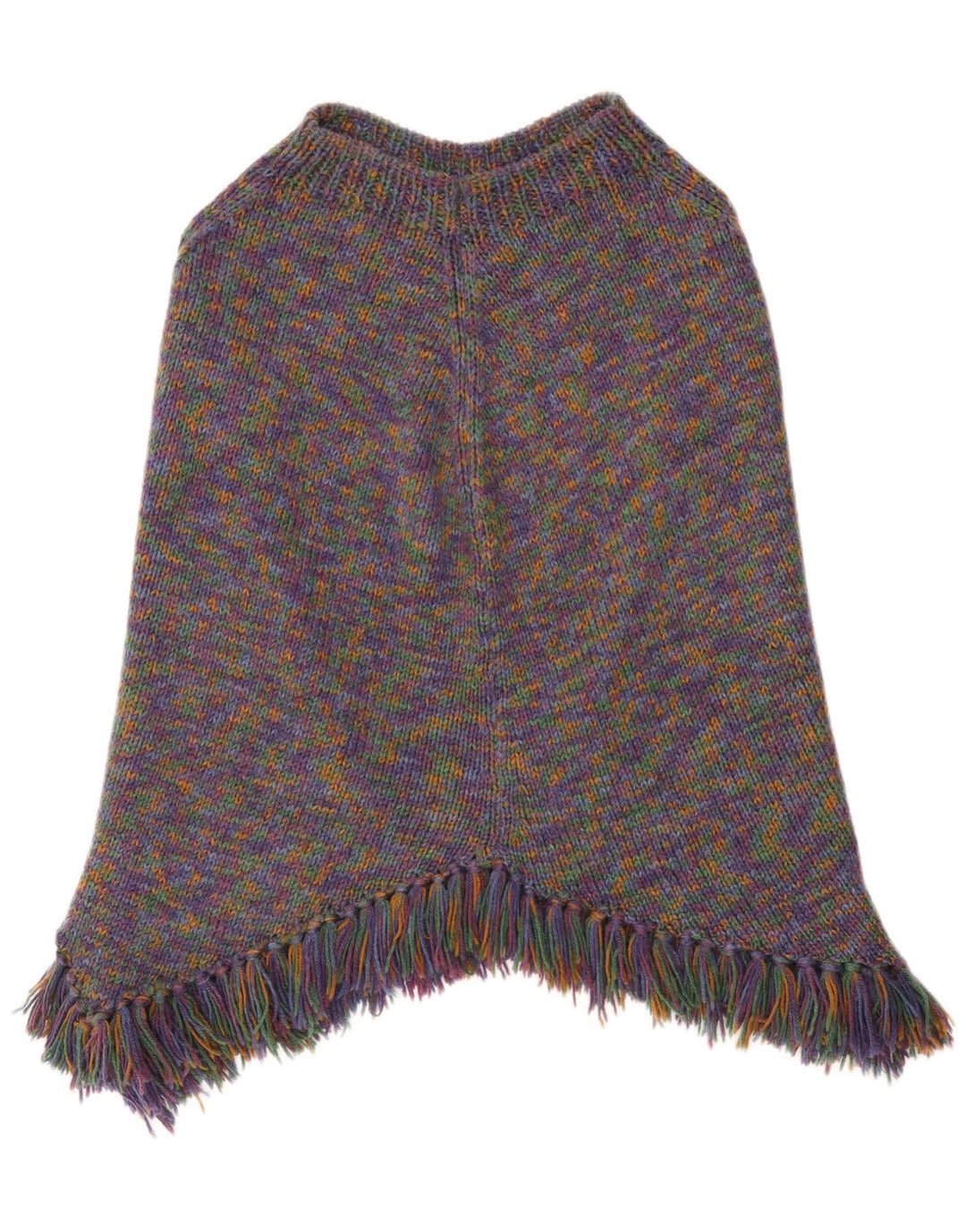 Vintage Damen Poncho Pullover UK 14 Groß Mehrfarbig gefleckt