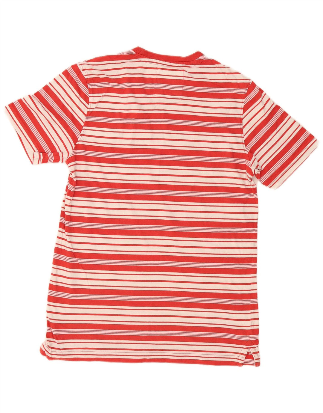 Crew Clothing Herren-T-Shirt-Oberteil, mittelrot, gestreift, Baumwolle