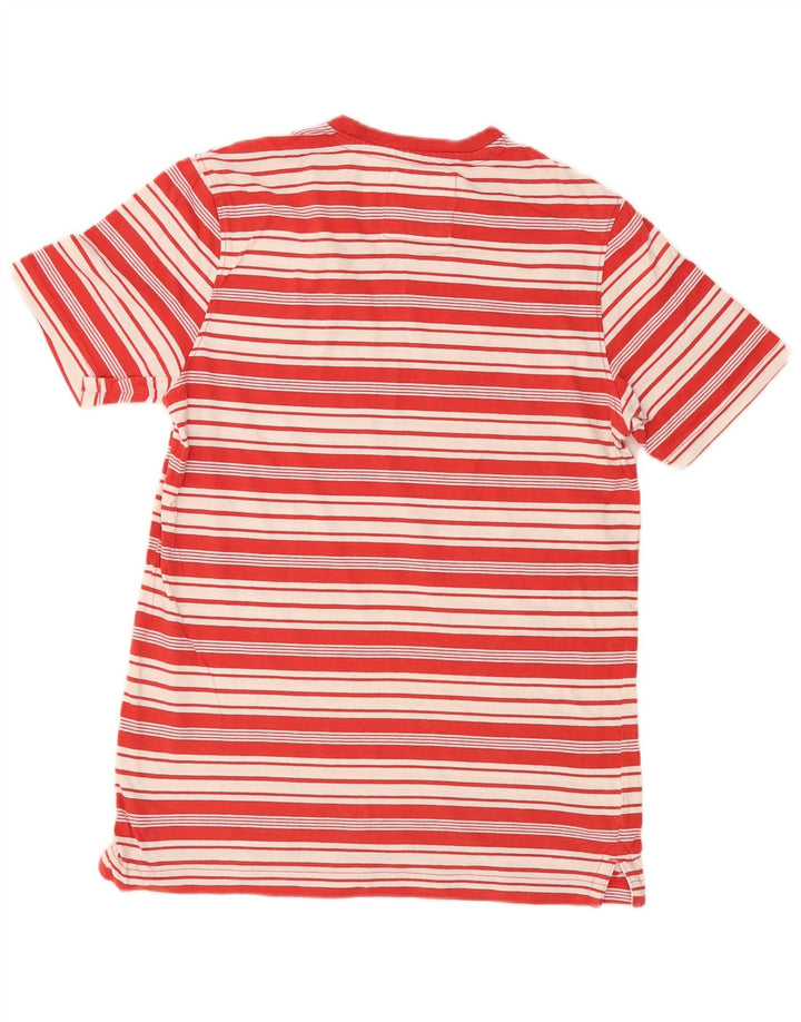 Crew Clothing Herren-T-Shirt-Oberteil, mittelrot, gestreift, Baumwolle