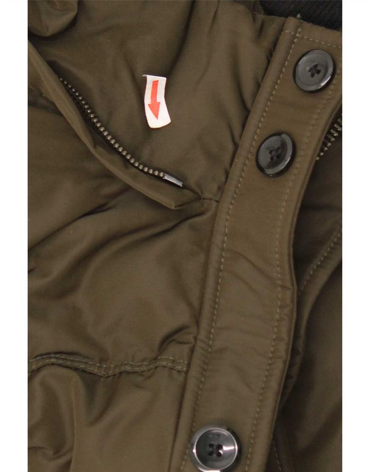 Zara Herren Wattierte Jacke UK 38 Medium Khaki