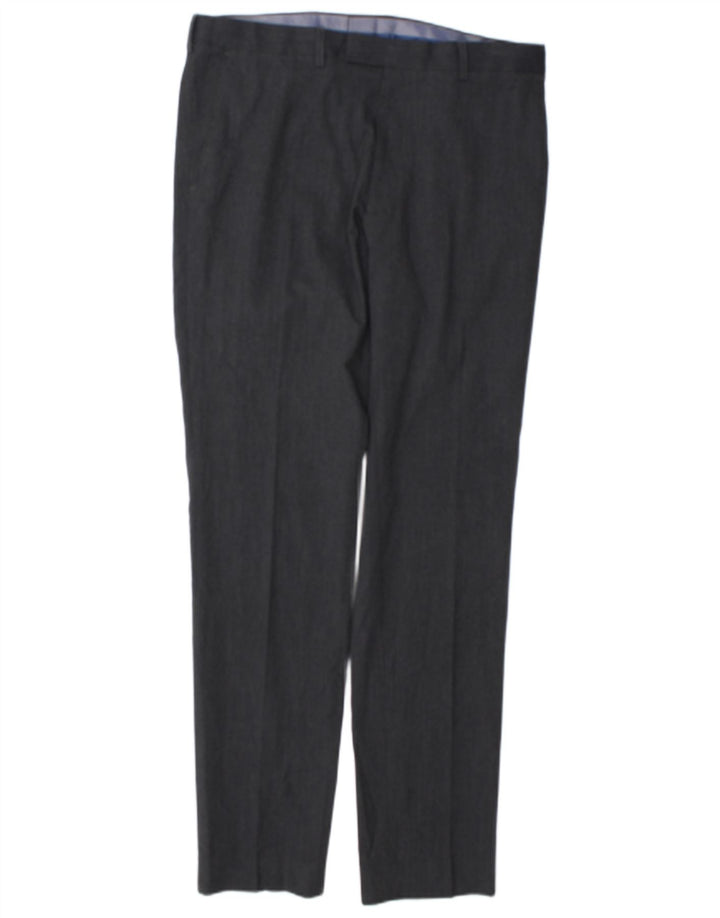 Marks & Spencer Herren-Anzughose mit Super-Slim-Passform, W34, L33, Grau, Polyester