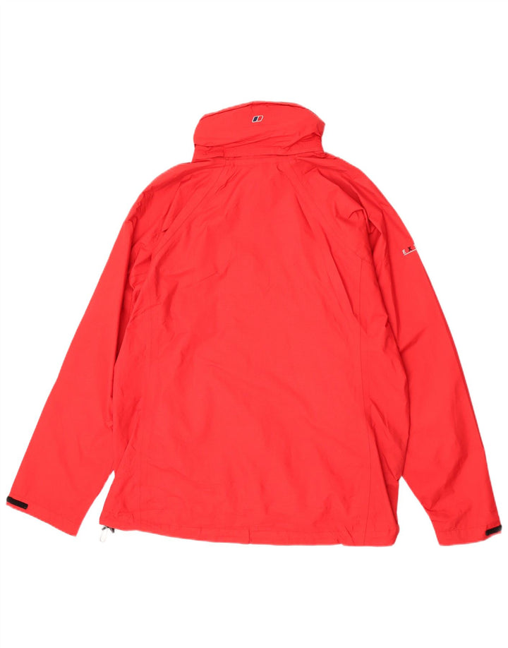 Berghaus Jungen-Regenjacke mit Kapuze, 13–14 Jahre, rotes Nylon