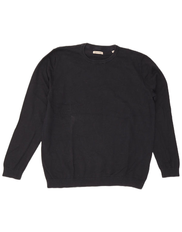 Jack & Jones Herren-Pullover mit Rundhalsausschnitt, XL, Marineblau