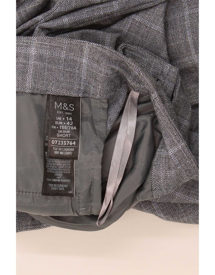 Marks & Spencer Herren-Hose, kurz geschnitten, UK 44, Größe L, W34, L26, Grau mit Hahnentrittmuster
