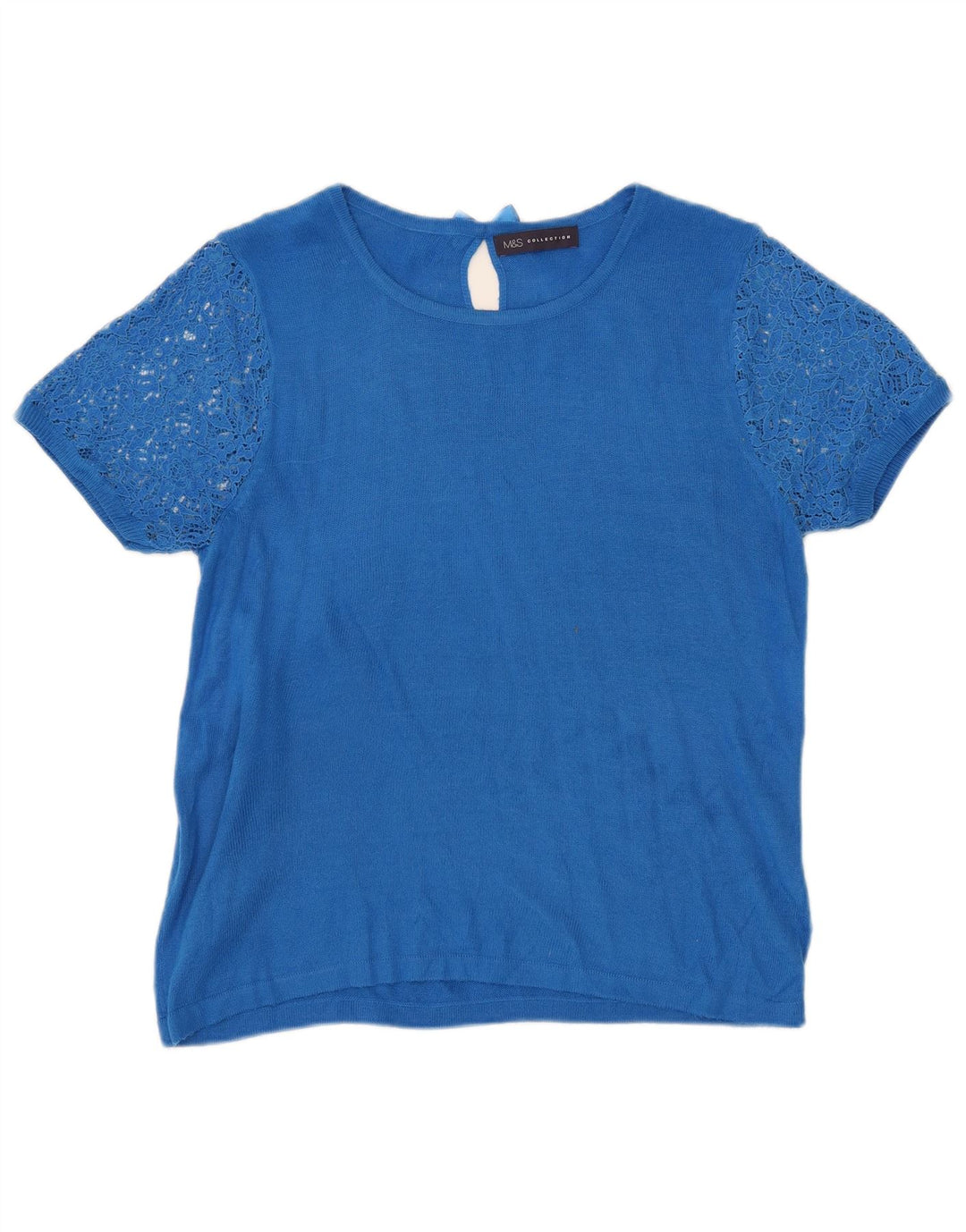 Marks & Spencer Damen-Pullover mit U-Boot-Ausschnitt, Gr. 12, Mittelblau