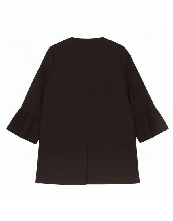 Zara Womens Open Overcoat UK 16 Large Schwarz Polyester