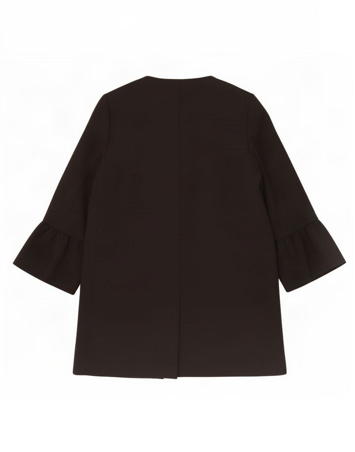 Zara Womens Open Overcoat UK 16 Large Schwarz Polyester