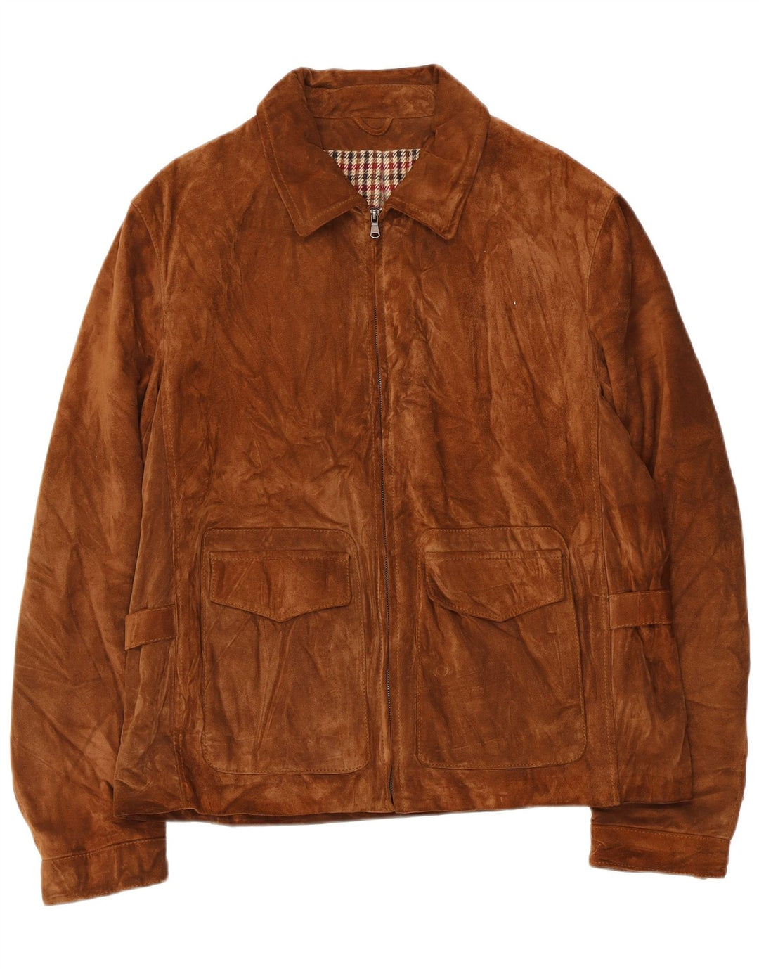 VINTAGE Herren Wildlederjacke IT 52 XL Braunes Leder