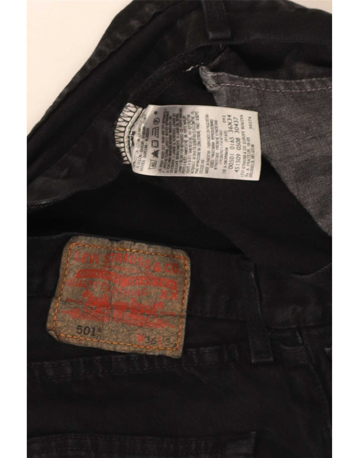 Levi's Herren 501 Straight Jeans W36 L34 Schwarze Baumwolle