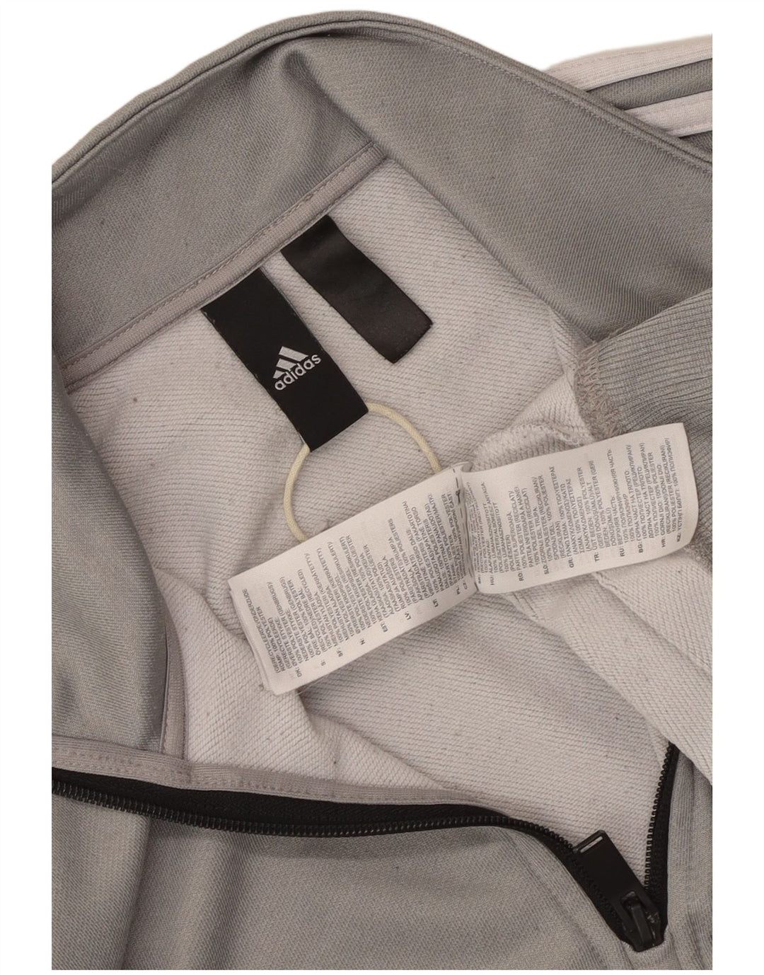 Adidas Herren-Sweatshirt mit Reißverschluss, klein, grau, Polyester