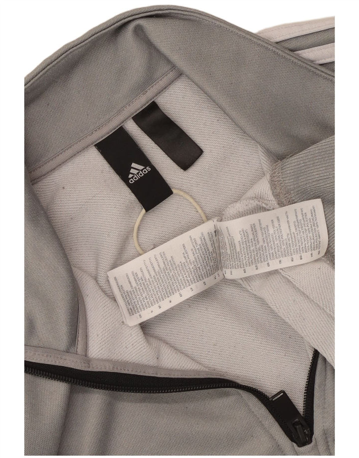 Adidas Herren-Sweatshirt mit Reißverschluss, klein, grau, Polyester