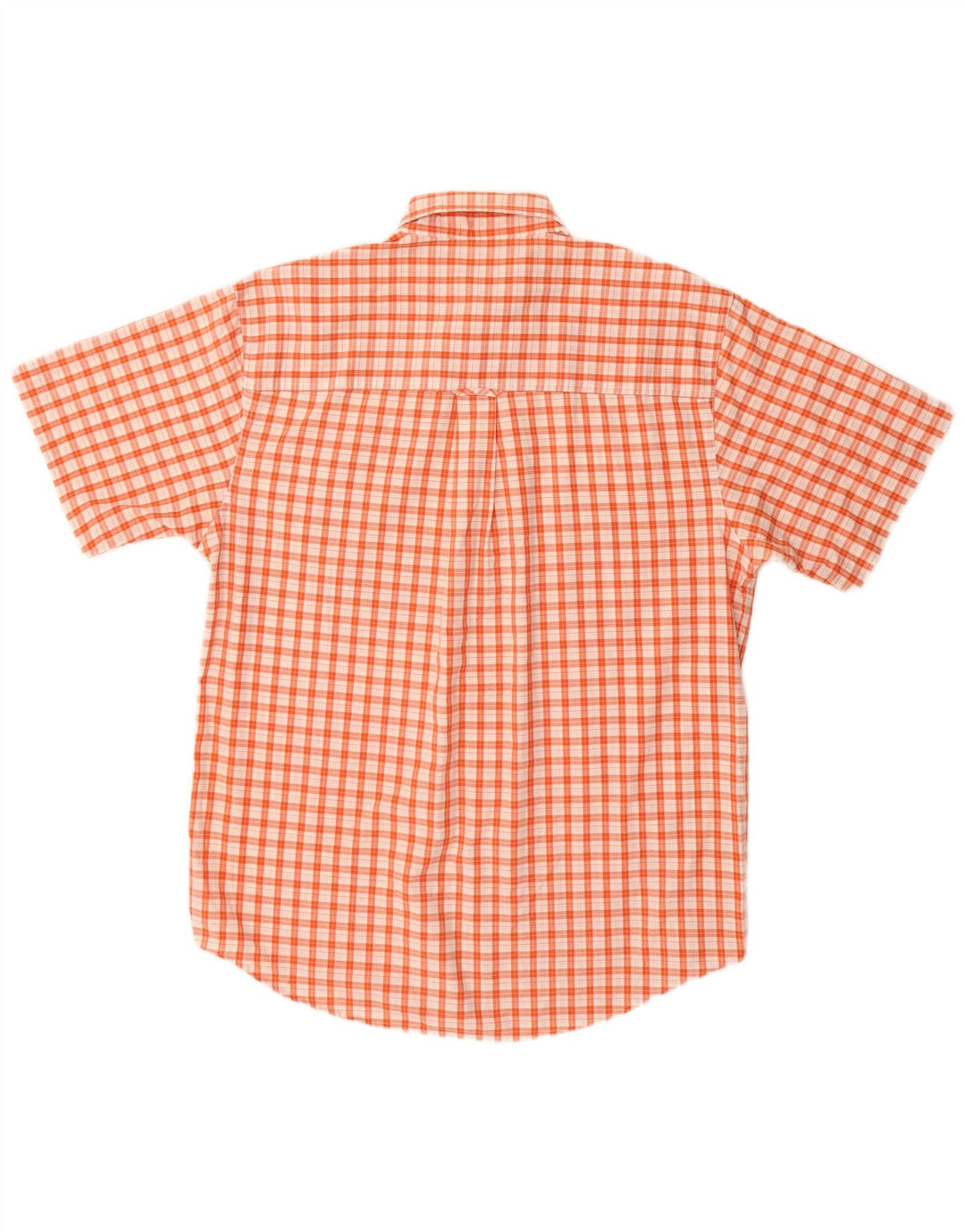 CHAPS RALPH LAUREN Herren Kurzarmhemd mittelorange karierte Baumwolle