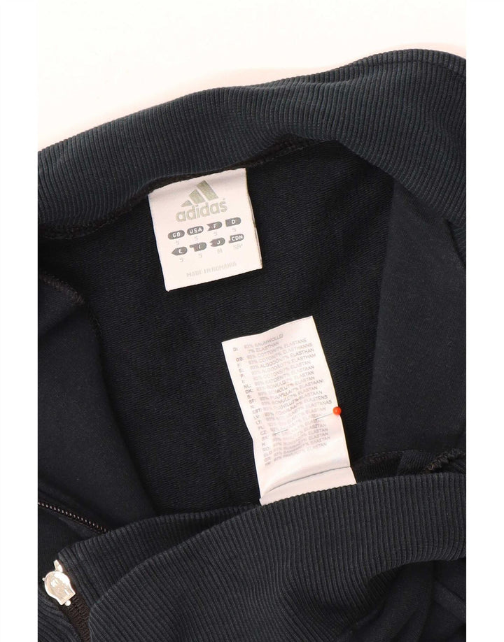Adidas Damen Trainingsanzug Top Jacke UK 10 Small Schwarz Baumwolle