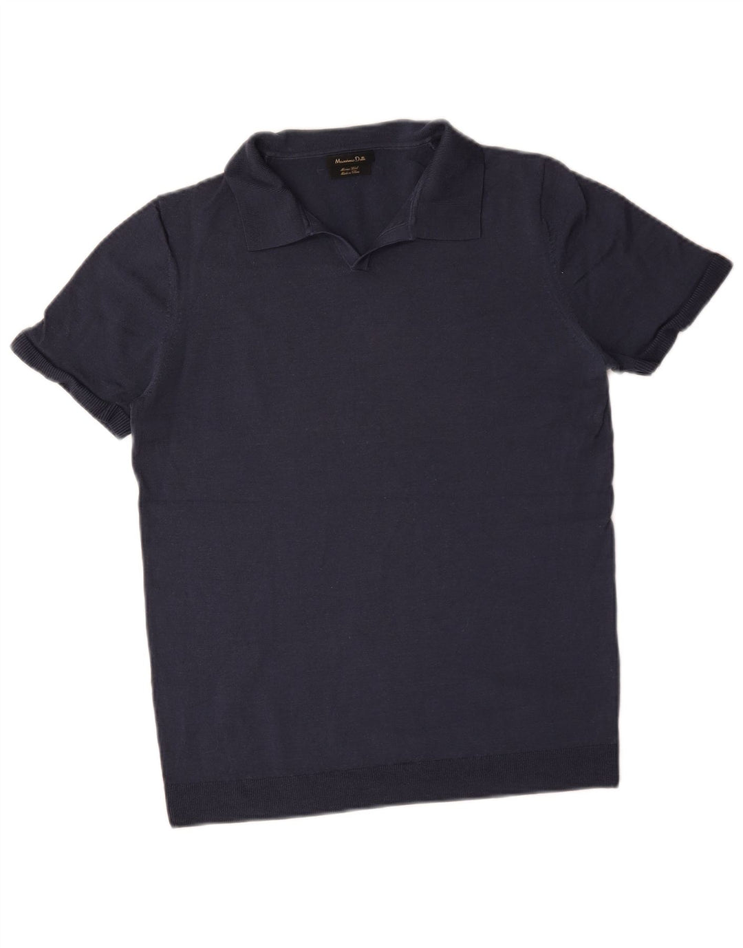 Massimo Dutti Herren-Pullover, kurzärmelig, Rollkragenpullover, Mittelblau