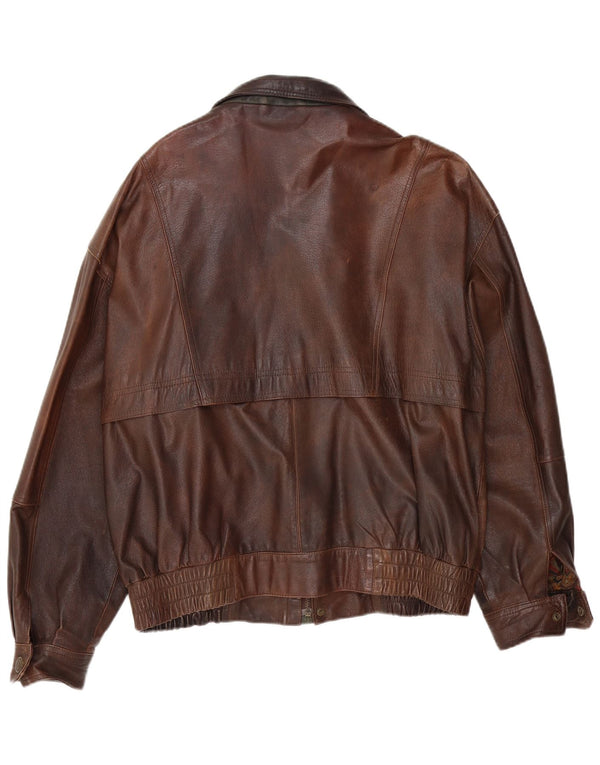 Canda Herren Bomber Lederjacke UK 42 XL Braun