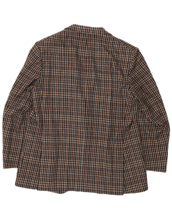 Vintage Herren 2-Knopf-Blazerjacke UK 40 Großer brauner Hahnentritt-Kaschmir
