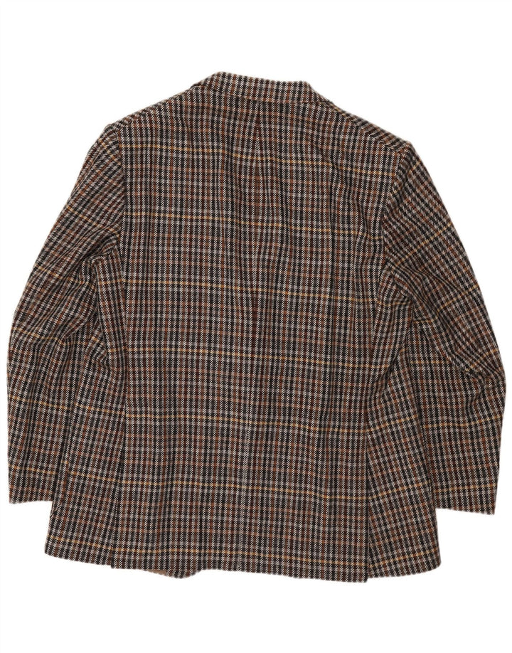 Vintage Herren 2-Knopf-Blazerjacke UK 40 Großer brauner Hahnentritt-Kaschmir