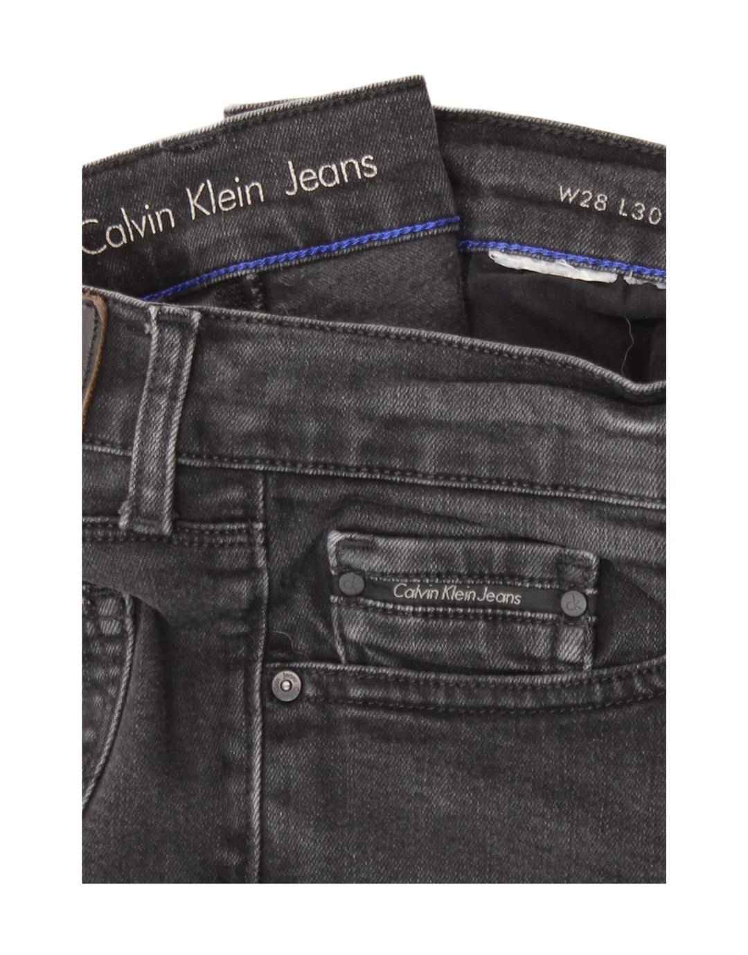 Calvin Klein Damen Skinny Jeans W28 L30 Grau