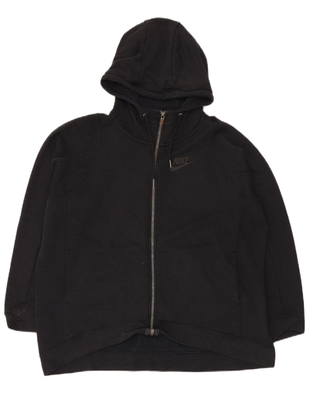 Nike Herren-Kapuzenpullover mit Reißverschluss, groß, aus schwarzer Baumwolle
