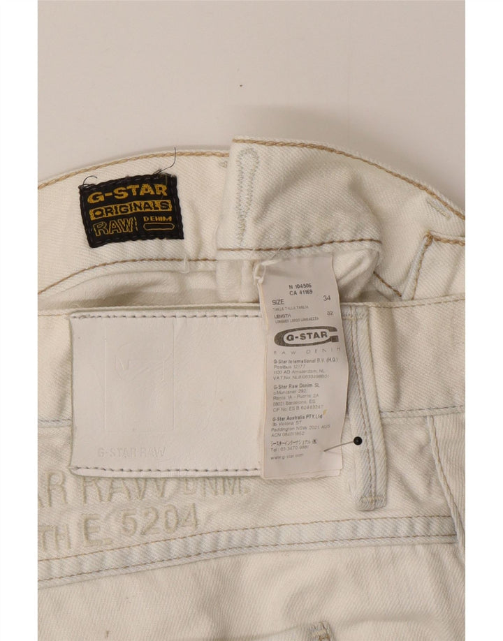 G-Star Herren Straight Jeans W34 L32 Weiße Baumwolle